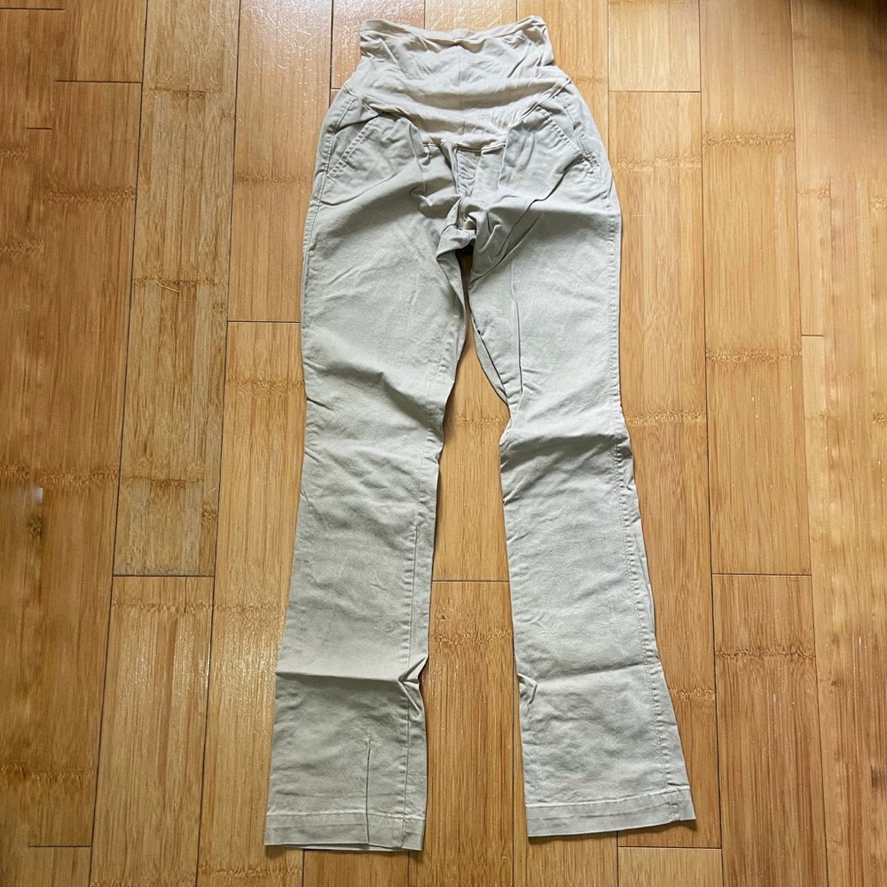 OLD NAVY BEIGE MATERNITY KHAKI PANTS